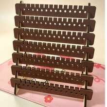 1pc Wooden Walnut Color Minimalist Fashion Multi-Layer Earring Storage Rack, Jewelry Display Stand For Earrings And Dangle Earrings, Jewelry Organizer - Multi-layer Earring Storage Rack - View 9