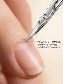 1pc.Precision Stainless Steel Cuticle Scissors - Ultra-Sharp Curved Tip Beauty Tool For Professional Manicure And Hangnail Care - A - View 8