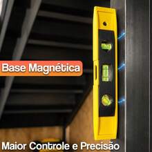 Nível Torpedo Magnético 3 Bolhas Com Imã 23cm Medição Pedreiro Marceneiro Serralheiro Profissional - 3 Bolhas - Visão 4