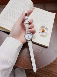 1pc Women's Elegant Minimalist Fashion Quartz Movement Wristwatch Suitable For Daily Wear Or Gifting - Silver - View 9