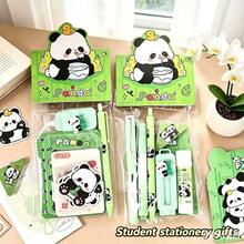 7pcs/Set Cartoon Panda Stationery Set, Creative Student Reward Gift, Classroom Bulk Purchase Souvenir, Back To School Supplies - Set - View 3