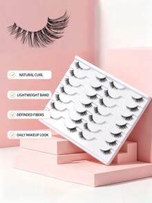 14 Pairs Clear Band Half Eyelashes Accent Fake Lashes Lightweight Reusable Invisible Band False Eyelashes For Everyday Look - 14 Pairs - View 4