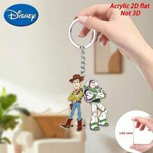 Disney 2D Police Officer And Buzz Lightyear 1pc Acrylic Keychain, Suitable For Student Backpacks, Bags, Car Keys, Perfect As Couple, Best Friend Gift, Designer Accessory, Neutral Cute Creative Keychain, Women's Keychain, Key Chain, Key Ring Pendant, Women's Car Accessory, Back To School, Mexico - Multicolor - View 6