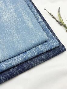 1pc Snowflake-Patterned 100% Cotton Denim Fabric, Pre-Cut Size 19 In X 59 In, 39 In X 59 In, Suitable For Handmade DIY Sewing Fabrics Such As Jeans, Jackets, Dresses, Skirts, Shorts, Background Fabric And Hats, Bags. - Snow Wash Denim - View 3