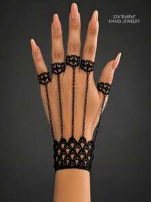 1pc Women's Gothic Lace Bracelet, Vintage Dark Wristband Accessory, Suitable For Halloween Party, Cosplay, Music Festival, Stage Performance, Daily Wear And Holiday Gift - Multicolor - View 7