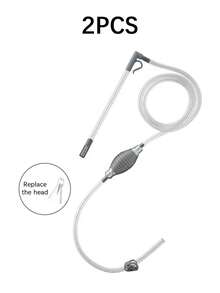 1pc Manual Siphon Water Changer, Detachable Fish Tank Water Changing Pump, Suitable For Aquarium Water Change And Drainage - Light Grey - View 11