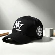 1pc Men's "NY" Print Adjustable Hat, UV Protection Sun Hat, Suitable For Hiking, Climbing, Travel - Multi-color - View 4