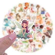 55Pcs Fairy Stickers Pack | Beautiful Pattern Stickers, Vintage Decorative Decals Bottles, Decorative Paper, Journaling, Laptop, Bumper, Skateboard, Scrapbook, Suitcase, Refrigerator, Plan Book, Keyboard, Car Sticker - Elf - View 3