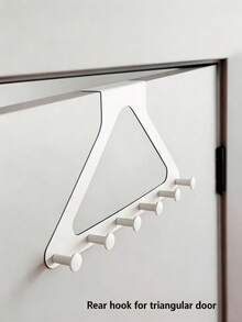 Large Upgraded Triangle Door Back Hook Rack Strong Load-Bearing No Drilling Required Hanging Clothes Bags Keys Hats Towels Robes Coats Organizer Storage Solution Perfect For Bedroom Bathroom Kitchen Dorm Room Home Organization Must-Have - Multicolor - View 6