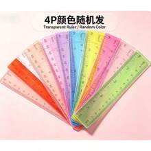 12 Inch /30 CM Assorted Color Transparent Plastic Rulers, Flexible Dual Scale Ruler For School, Office, Drawing Measuring - A - View 6