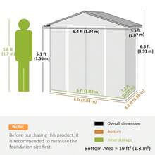 6.5 X 3.5ft Metal Garden Storage Shed - Dark On-Site - 1 - View 3