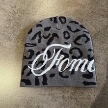 American Style Double-Sided Leopard Print Letter Knit Beanie, Unisex Autumn/Winter High Street Hip Hop Streetwear Woolen Cap - Multicolor - View 13