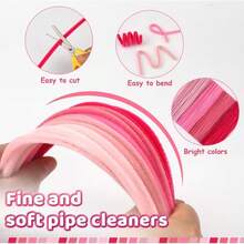 Thickened & Dense Twisted Pipe Cleaner DIY Craft Material Kit, Chenille Fuzzy Stem Handmade Weaving Set, Multi-Color Creative Craft Supplies, Suitable For Making Flowers, Bouquets, Animals, Holiday Decorations And 3D Handmade Crafts, Suitable For Children, Students And Adults, Parent-Child DIY, School Classroom, Home Craft, Valentine's Day, Mother's Day, Christmas, Halloween, Birthday Gifts And Creative Holiday Gifts - Multicolor - View 5