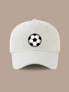 1 chiếc mũ lưỡi trai bóng chày nam nhung kẻ sọc vintage, in chữ "Football", có thể điều chỉnh, mũ streetwear cho mùa đông và mùa xuân - Nhiều màu - Xem 15