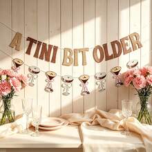 1組 Tini Bit Older 紙製橫幅,亮片字母馬丁尼調酒三角旗,趣味生日派對牆面掛飾,適用生日主題派對與生日佈置 - 生日橫幅 - 查看 11