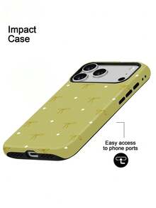 Koolife Bow-Print Phone Case Featuring A Dual-Sided Glossy Hard Shell Made Of PC And TPU; Scratch-Resistant, Wear-Resistant, And Impact-Resistant; Compatible With IPhone 11, 12, 13, 14, 15, 16, 17,18 Series (Including Pro And Pro Max Models). - Green - View 4