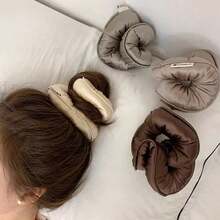 1pc Super Soft Satin Hair Scrunchie, Sleep Sponge Hair Scrunchie, Multi-Color Options | Thick 3D Large Hair Scrunchie, Convenient And Versatile, Suitable For Buns And Low Ponytails, Essential Choice For Bedtime Hair Ties, Back To School, Halloween Gift - Multicolor - View 2