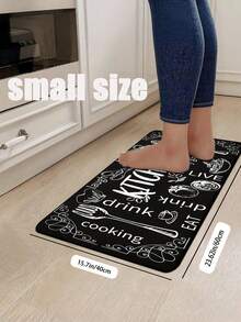 SANJIANGDI 1pc Retro English Sign Design Pattern Kitchen Mat, 0.6mm Crystal Velvet Soft And Machine Washable.Suitable For Kitchen,Corridors, Bathrooms, Living Rooms, Outdoor Door Mats, And Toilets. Useable Throughout The Year And For Various Holidays. - Multicolor - View 12