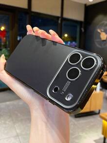 قطعة واحدة AG Camera Protection Glossy Electroplated Frame Matte Back Phone Case, Compatible With iPhone 18 17 16 15 14 13 Pro Max Plus Air, Luxury Skin-Friendly Touch - الأسود - مشاهدة 2