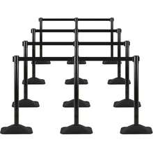 Retractable Belt Stanchions Crowd Control Barriers For Queue Line Management, Heavy Duty Rubber Weighted Base Post Stands, Modern Line Divider Posts, Yellow, 4 Pack - Black - View 2
