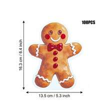 Christmas Gingerbread Man Shaped Paper Napkins, Holiday Party Disposable Napkins, Suitable For Holiday Gatherings, Christmas Table Decor And Party Favors - Multicolor - View 10
