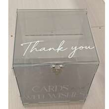 Engagement Party Joy Transparent Acrylic Thin Plate Mortise And Tenon Box, Silver Buckle Small Square Padlock Party Card Collection Wedding Card Box - 1PC - View 6