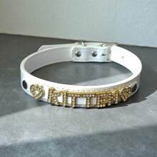 New Hot Sexy Lingerie Accessories PU Leather Letters Choker Collar Rhinestone Customized Punk Rivet Collar Chocker Jewelry Cosplay Sexy Party Gifts - Multicolor - View 10