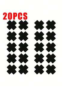 2/20 Pcs Black Cross Shaped Self-Adhesive Satin Disposable Nipple Cover Stickers For Women, Suitable For Strapless Clothes - Black - View 9