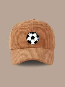 1 chiếc mũ lưỡi trai bóng chày nam nhung kẻ sọc vintage, in chữ "Football", có thể điều chỉnh, mũ streetwear cho mùa đông và mùa xuân - Nhiều màu - Xem 12