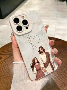Fashionable Personalized Minimalist Religious Cross Marble Pattern Colorful Painted Anti-Drop Phone Case, Compatible With IPhone18/18Pro/18ProMax/17/17Pro/17ProMax/16/16Pro/16ProMax/15/14/13/12/11 - Multicolor - View 6