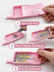 Boat-Shaped Diamond Painting Point Drill Disk, New Diamond Painting Tool With Patterns And Letters On The Surface, Fully Enclosed Design To Prevent Diamonds From Falling Out Of The Point Drill Disk - A - View 2