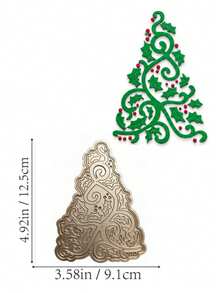 1PC Christmas Tree Metal Cutting Dies, Embossing Stencil DIY Craft Die Cuts For Card Making, Scrapbooking, Photo Album Paper Decorative Template Mould - Christmas Tree - View 11