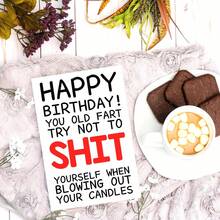 OBOVAY 1pc Funny Birthday Greeting Card Suitable For Women & Men, Rude Birthday Card Gift For Grandma, Grandpa, Mom, Dad, 50th, 60th, 70th, 80th Birthday Card For Him/Her, Happy Birthday Card For Dad & Mom - New Arrival - View 2