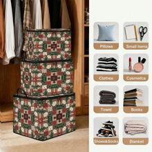 1pc Large Capacity Star-Shaped Lid Storage Box, Foldable Organizer Bin, Suitable For Blankets And Quilts, Equipped With Durable Zipper, Perfect Holiday Home Gift, Can Be Used For Underbed Storage. Storage Box With Lid, Storage Bin With Lid, Extra Large Quilt Organizer, Storage Box With Lid, Storage Box, Storage Box With Lid, Storage Cabinet, Medicine Storage Box, Box-Style Storage, Storage Bin, Cabinet - Multicolor - View 11