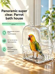 Parrot Bath Basin Bird Bath Tub For Cockatiel And Peony Parrot, External Hanging Anti-Escape Anti-Spill Anti-Splash Bath Tub - Multicolor - View 5