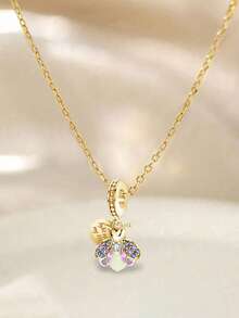 1pc Shiny Bee Necklace For Women, Exquisite Anniversary Gift For Girlfriend - Firefly - View 3