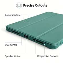 Case For IPad Pro 11 Inch Case 4th/3rd/2nd Generation 2022/2021/2020, Soft TPU Protection, Pencil Holder, Tri-Fold Stand, Auto Wake/Sleep, Shockproof Lightweight - Solid Color - View 5