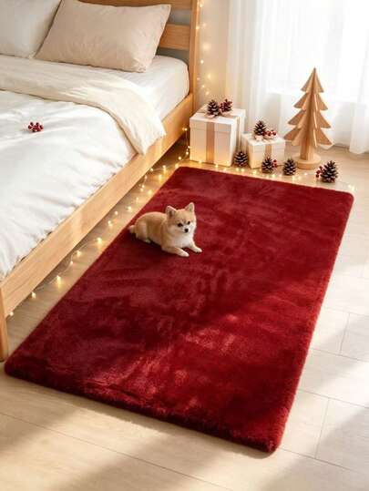 1pc Autumn/Winter Faux Rabbit Fur Design Decorative Rug - Luxury Decorative, Plush Rug, Decorative Carpet, Bedroom Decor, Small Rug, Carpet, Home Decor, Living Room Rug, Living Room Small Rug, Bedroom Carpet, Living Room Home Decor, Outdoor Rug, Washable Carpet