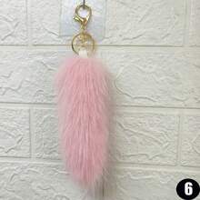 Faux Plush Fox Tail Keychain Fluffy Bag & Car Hanging Charm Pendant For Women - Multicolor - View 7