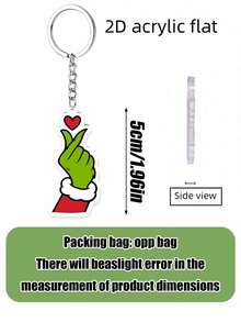 Splendor Fashion Christmas Bag Keychain, Double-Sided HD Printed Transparent Acrylic Gesture Decoration Delicate Hanging Decoration, Suitable For Backpacks And House Keys - Multicolor - View 3