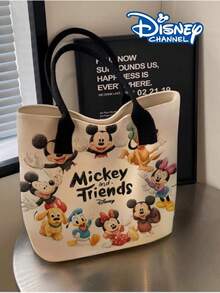 Disney Daisy, Minnie, Mickey Women's Fashion Cartoon Pattern Printed Tote Bag, Large Capacity Lightweight Shoulder Handbag, Multi-Functional Daily Office Commute Casual Weekend Outing Shopping Portable Handbag - Multicolor - View 4