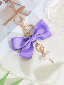 1pc New Creative Personalized Ballet Girl Pearl Bow Pendant Bag Phone Case Keychain Charm Women's Keychain - Multicolor - View 2