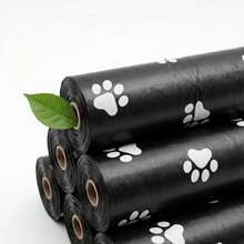 24 Rolls/18 Rolls/9 Rolls/6 Rolls/3 Rolls Black Printed Pet Waste Bags, Thickened Leak-Proof Portable Pet Poop Bags, Suitable For Cats And Dogs Outdoor Walks - Black - View 7
