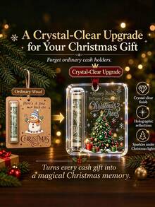 Christmas Tree Cash Gift Ornament, Acrylic Christmas Cash Storage Box, Fun Christmas Tree Hanging Decoration, Unique Cash Gift, Suitable For Christmas, Graduation Season, Back To School And Other Occasions, Christmas Gift-Christmas Cash Gift Ornament - A - View 5