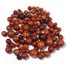 50/100顆復古紅木圓形散珠隔珠吊墜 6-12mm 天然紅色木珠 DIY手工飾品蕾絲手鍊項鍊裝飾 隨機款式 - 花梨木圓形 - 查看 5