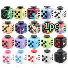 1pc Classic Stress Relief Magic Cube Toy, Portable Pocket Finger Cube, Adult & Teenager Office Desk Relaxation Sensory Toy - Multicolor - View 6