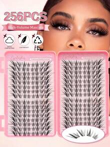 This Large-Capacity Eyelash Tray Features A "D-Curl" Cluster Design To Help You Create A Charming "Fox Eye" Makeup Look; The Product Is Handmade Segmented DIY False Eyelashes With A Natural Texture, Soft And Comfortable To Wear Without Leaving A Trace, Using A Pre-Formed Design That Is Reusable. Whether You're Creating A Seductive Makeup Look, Anime Cosplay, Or A Refined Daily Style, It Can Present A Lightweight Yet Voluminous Effect. - D - View 1