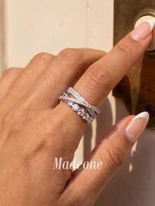 MADEONE 1pc Vintage Line Wrapped Ring, Unisex, Suitable For Daily Wear, Party Accessory, High-Quality Ring Jewelry Gift - Style 6 - View 6