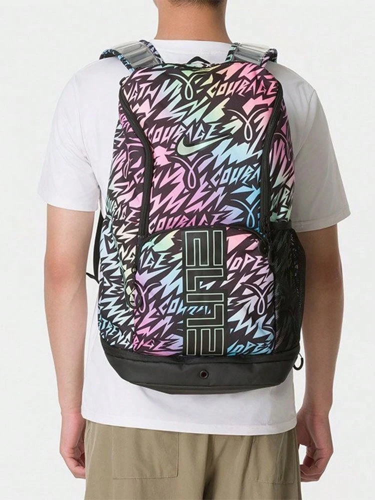 Nike Elite 32L Backpack With Color Logo Print, Polyester, Unisex, Multi-Color - Multicolor - View 1