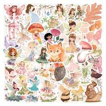 55Pcs Fairy Stickers Pack | Beautiful Pattern Stickers, Vintage Decorative Decals Bottles, Decorative Paper, Journaling, Laptop, Bumper, Skateboard, Scrapbook, Suitcase, Refrigerator, Plan Book, Keyboard, Car Sticker - Elf - View 10